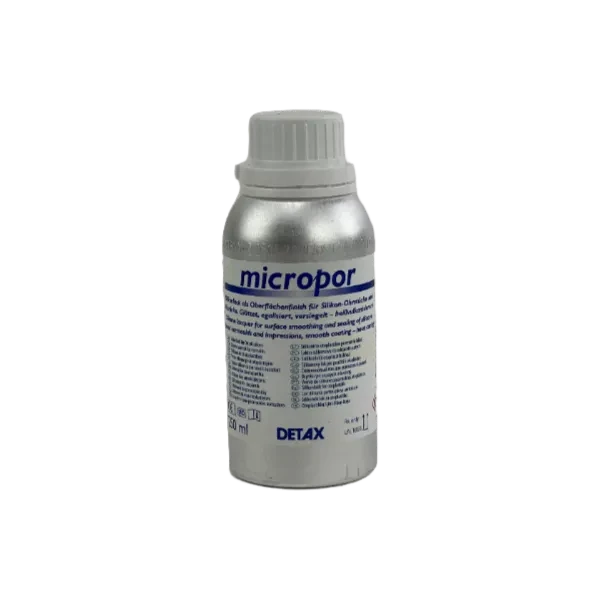 micropor vernis transparent incolore qui donne un aspect tres brillant aux embouts auditifs fabriqués en 3D. Marque Detax contenance 250 ml