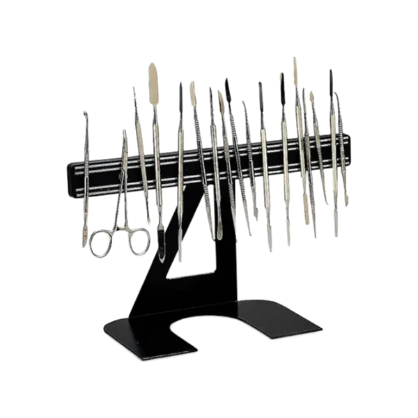 support de fraises magnétique à poser sur le plan de travail du laboratoire de fabrication des embouts auditifs en 3D
