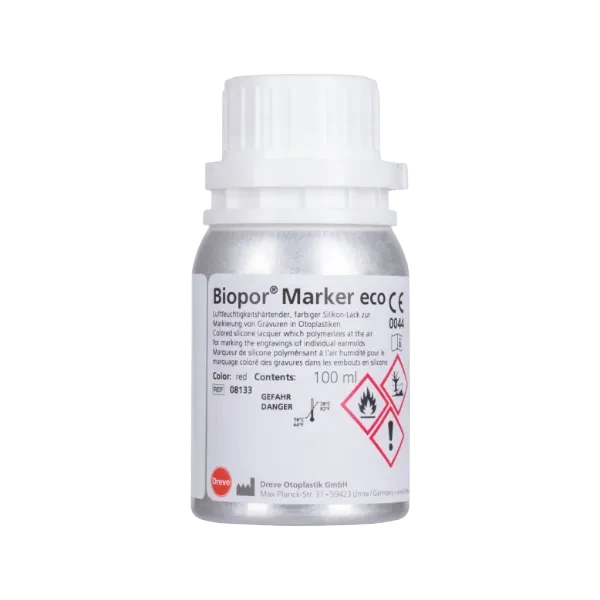 vernis biopor marker pour embout auditif fabrique en 3D, marque dreve